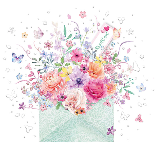 9958400060-Editor Groupe-Flower Envelope-Card-Aerial Carnet