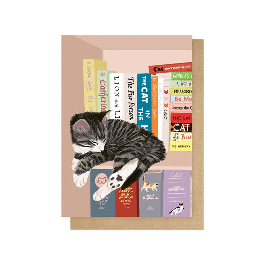 ALILEV006C-East End Prints-Cat Library-Card-