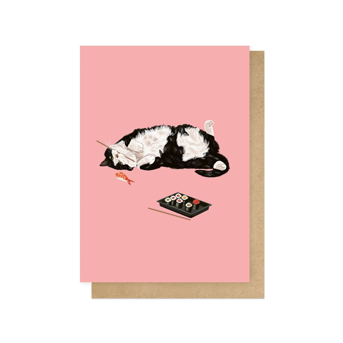 ALILEV015C-East End Prints-Sushi Cat-Card-