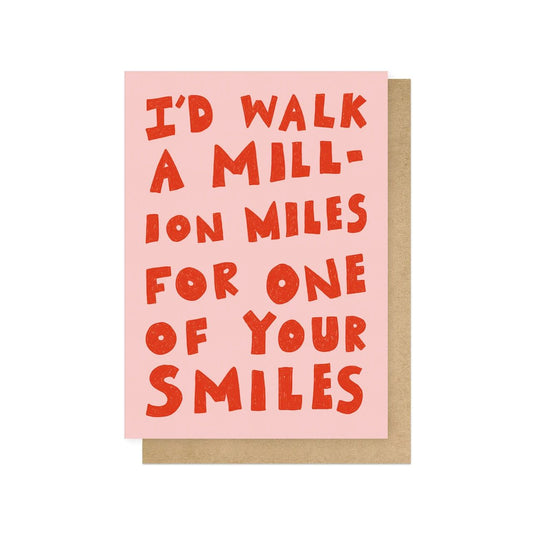 AMBMAY035C-East End Prints-Million Miles For One Of Your Smiles-Card-Amber May Art