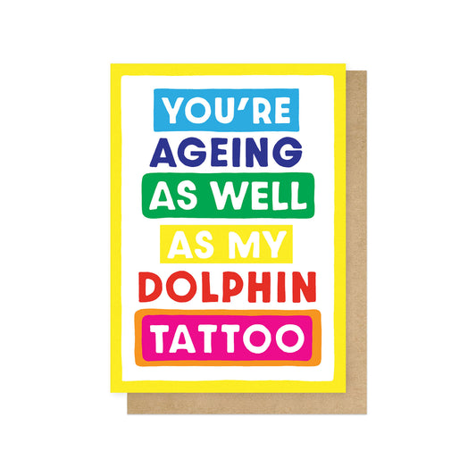 BOBEVE002C-East End Prints-Dolphin Tattoo-Card-