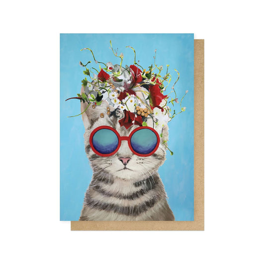COCDEP009C-East End Prints-Flower Cat-Card-