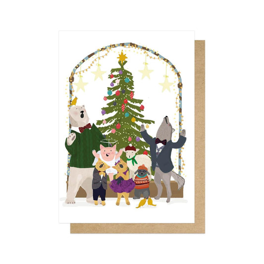 HANMEL067C-East End Prints-Christmas Animals-Xmas Card-Hanna Melin