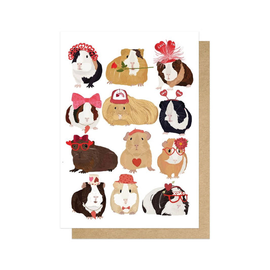 HANMEL078C-East End Prints-Heart Guinea Pigs-Card-Hanna Melin
