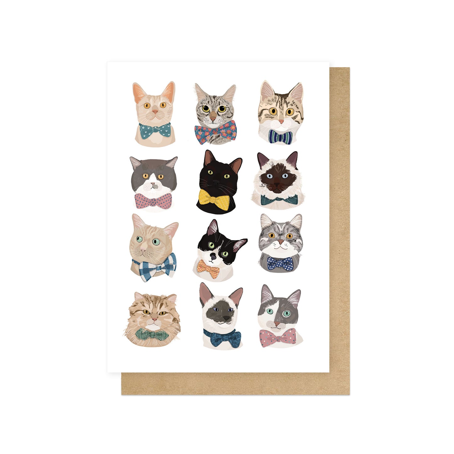 HANMEL098C-East End Prints-Cats In Bowties-Card-Hanna Melin