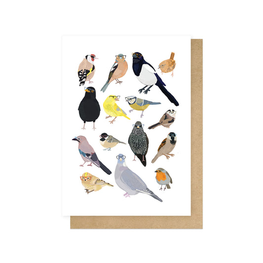 HANMEL106C-East End Prints-Birds In Glasses-Card-Hanna Melin