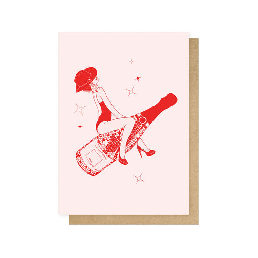 HONISL008C-East End Prints-Retro Champagne-Card-Honey Island Studio