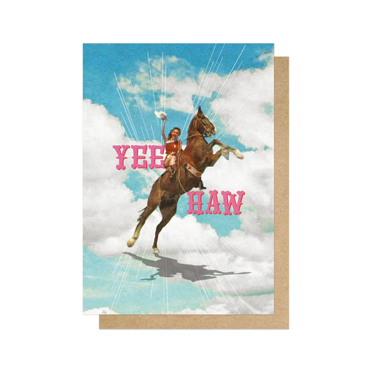 MSGONZ016C-East End Prints-Yee Haw Cowgirl-Card-Ms Gonzalez