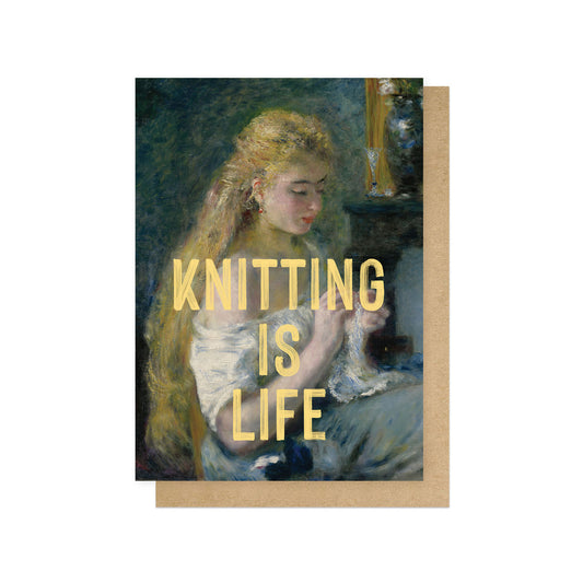 OHFINE112C-East End Prints-Knitting Is Life-Card-Oh Fine