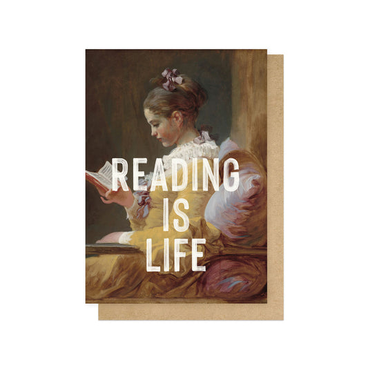 OHFINE129C-East End Prints-Reading Is Life-Card-Oh Fine