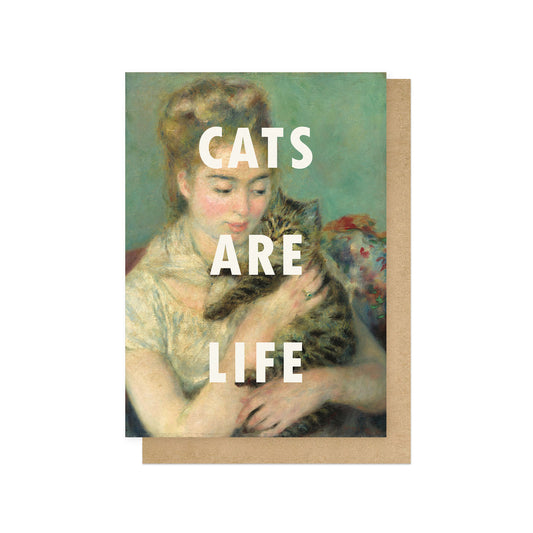 OHFINE196C-East End Prints-Cats Are Life-Card-Oh Fine