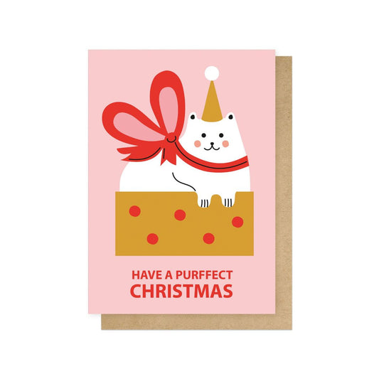 SEEPRI029C-East End Prints-Purrfect Christmas-Xmas Card-Seekprint