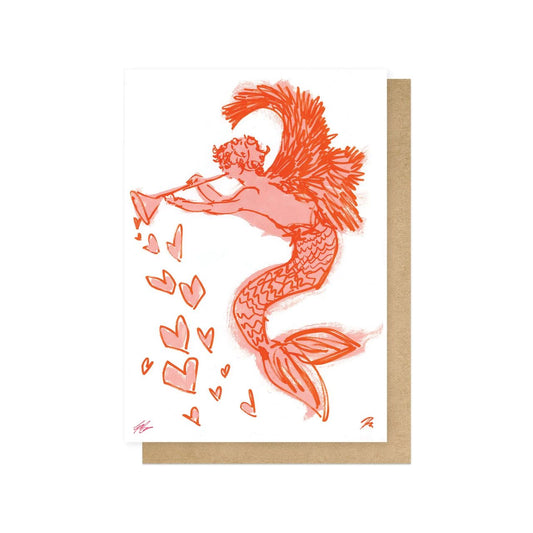 TONGRE018C-East End Prints-Mermaid Cherub-Card-Tony Green