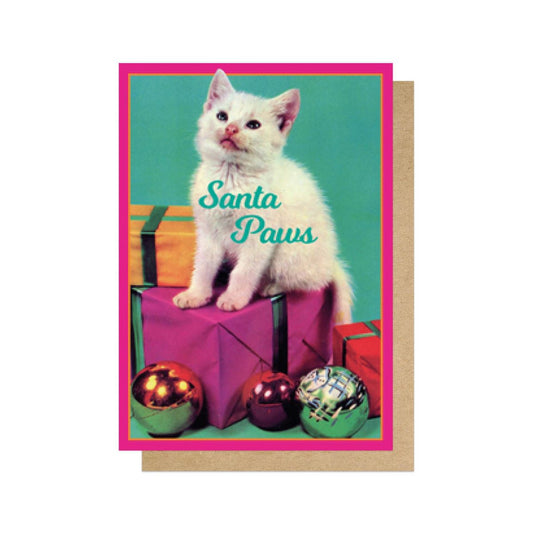 VINHEM263C-East End Prints-Santa Paws-Xmas Card-Vintage By Hemingway