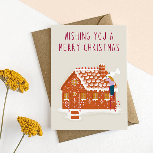 CGB005-Elsa Rose Frere-Christmas Gingerbread House-Xmas Card-Christmas