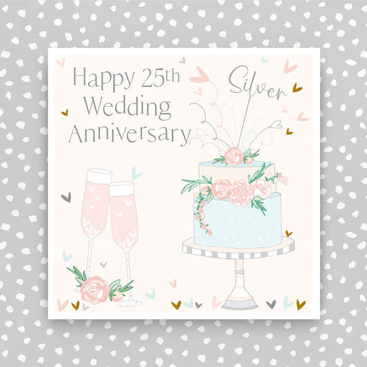 FB198-Molly Mae-25Th Wedding Anniversary-Card-Flutter On The Breeze