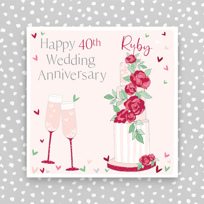 FB200-Molly Mae-40Th Wedding Anniversary-Card-Flutter On The Breeze