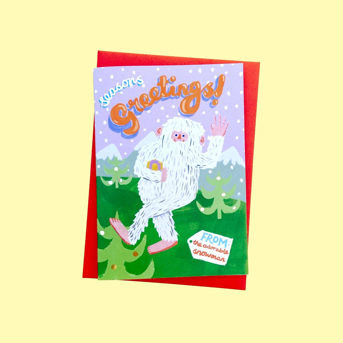 C-C0015-Ickaprint-Adorable Snowman-Xmas Card-