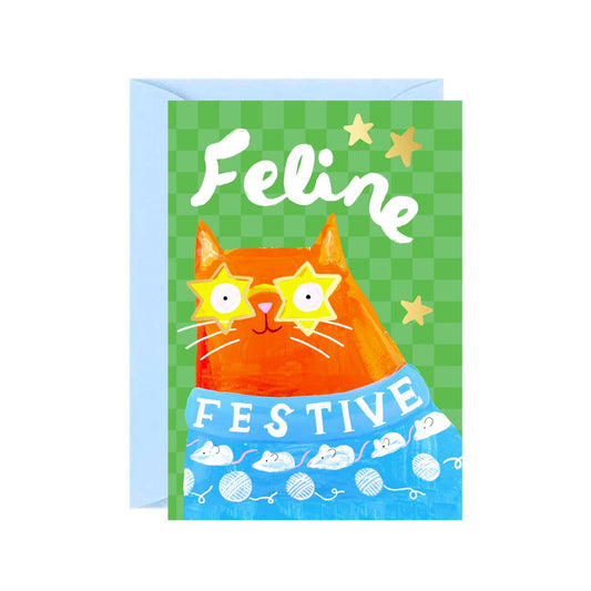 C-C0016-Ickaprint-Christmas Feline Festive-Xmas Card-