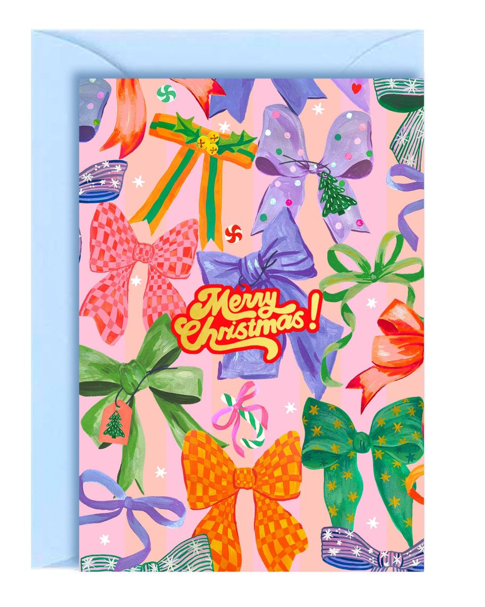 C-C0027-Ickaprint-Christmas Bows-Xmas Card-