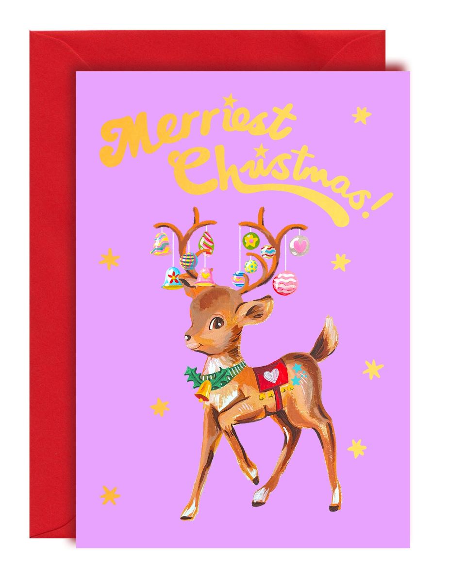 C-C0028-Ickaprint-Christmas Reindeer-Xmas Card-