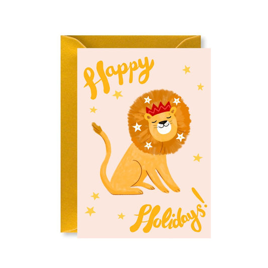 C-C002-Ickaprint-Christmas Happy Lion-Xmas Card-