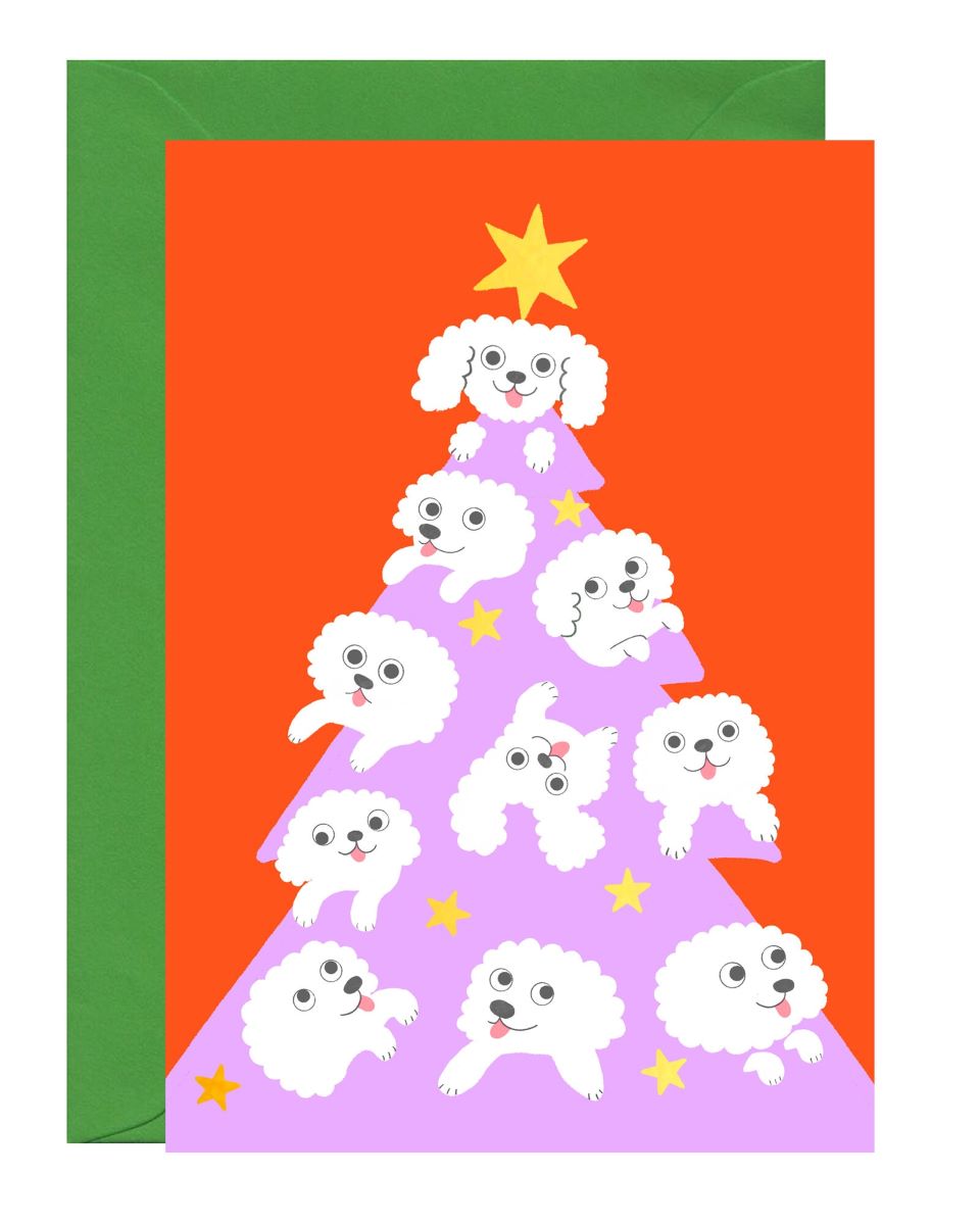 C-C0030 -Ickaprint-Dog Tree-Xmas Card-