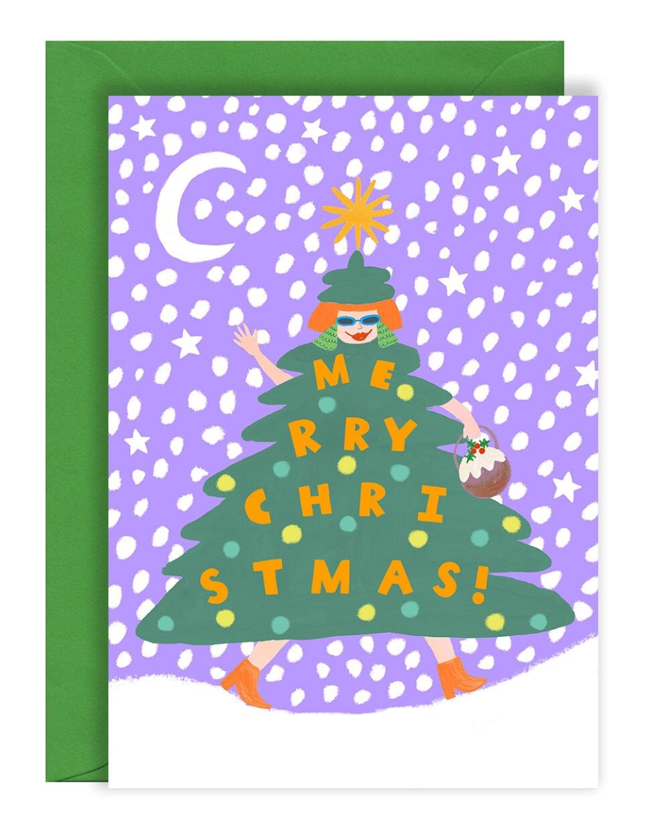 C-C0032-Ickaprint-Tree Girl-Xmas Card-