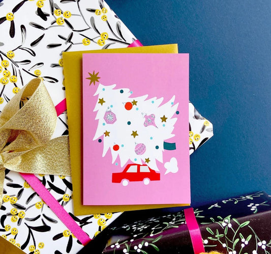 C-C006-Ickaprint-Christmas Tree Car-Xmas Card-