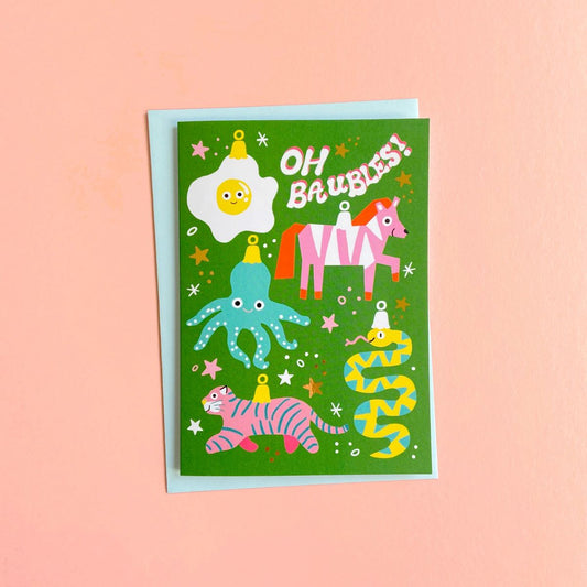 C-C008-Ickaprint-Christmas Oh Baubles-Xmas Card-