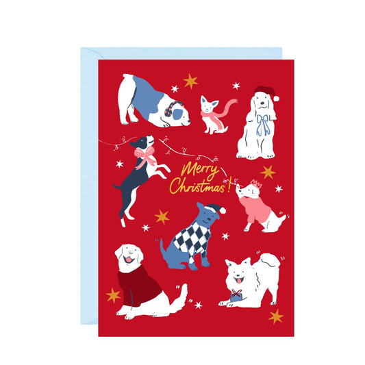 C076-Ickaprint-Merry Dogs-Xmas Card-