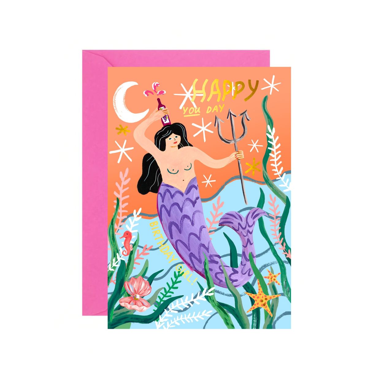 CB003-Ickaprint-Birthday Mermaid-Card-