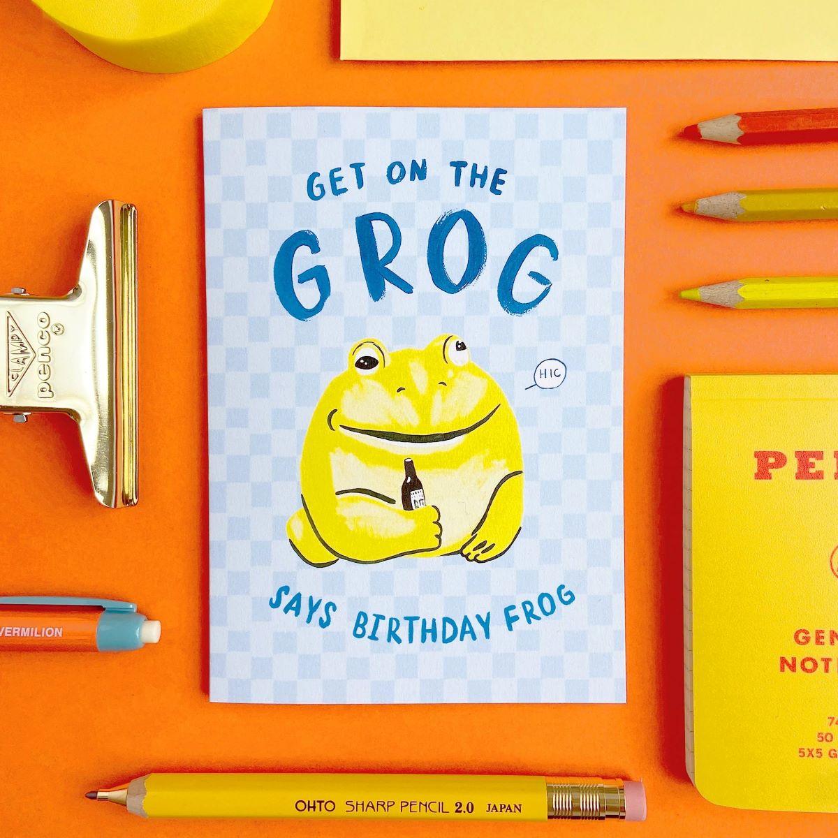 CB008-Ickaprint-Birthday Grog Frog-Card-