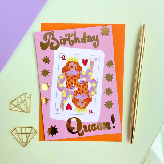 CB015-Ickaprint-Birthday Queen-Card-Foil