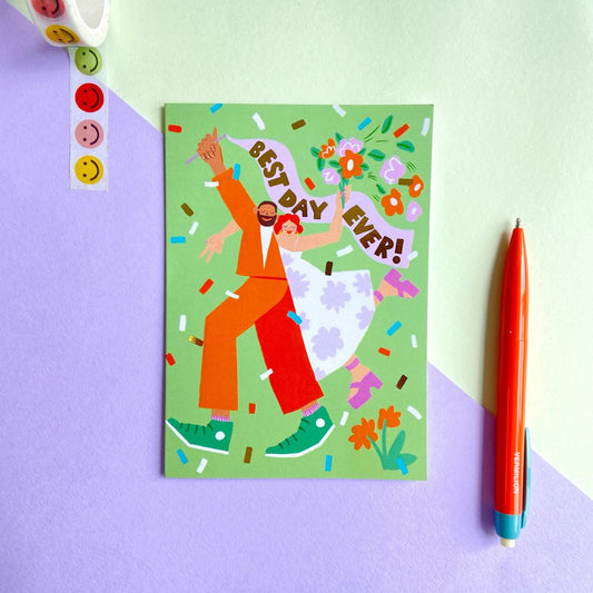 CO043-Ickaprint-Wedding Couple 2-Card-Foil