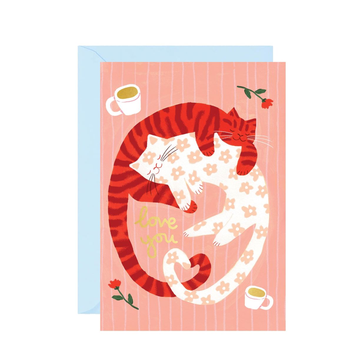 CV025-Ickaprint-Cuddling Cats-Card-