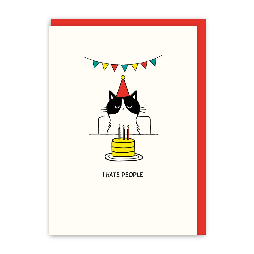 GC036-In Real Life-I Hate People-Card-Cat People