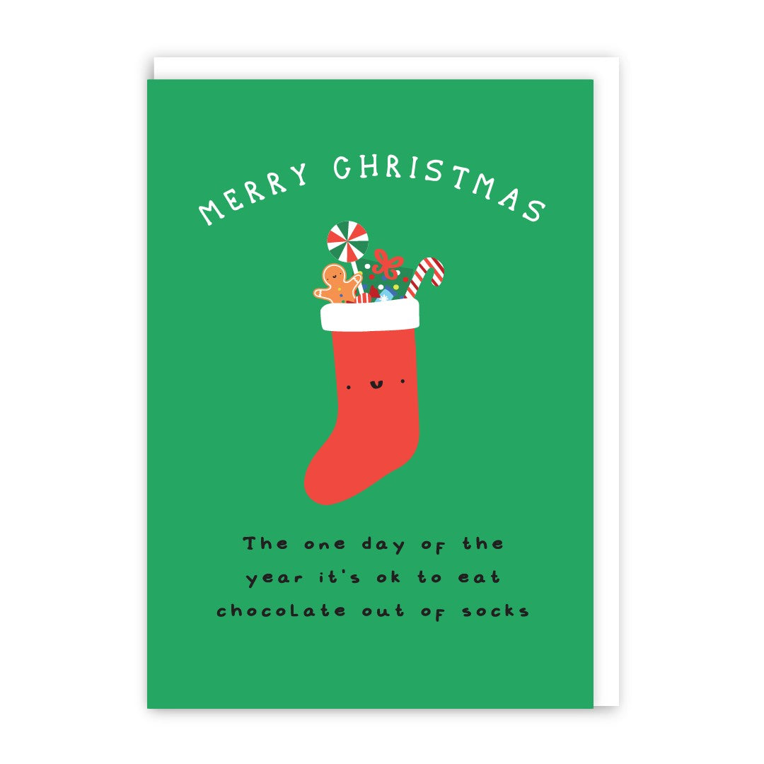 GC174-In Real Life-Socks-Xmas Card-Laughs And Giggles