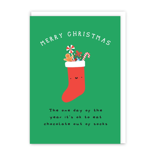GC174-In Real Life-Socks-Xmas Card-Laughs And Giggles