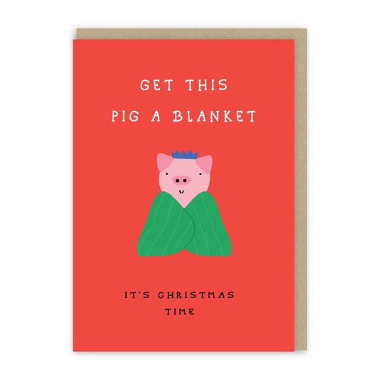 GC175-In Real Life-Pig In Blanket-Xmas Card-Laughs And Giggles