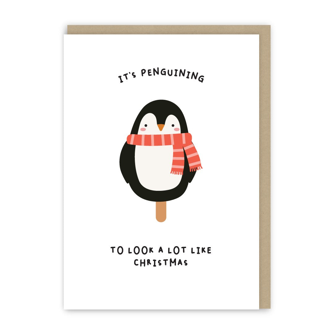 GC185-In Real Life-Penguin Icecream-Xmas Card-Cute Foods