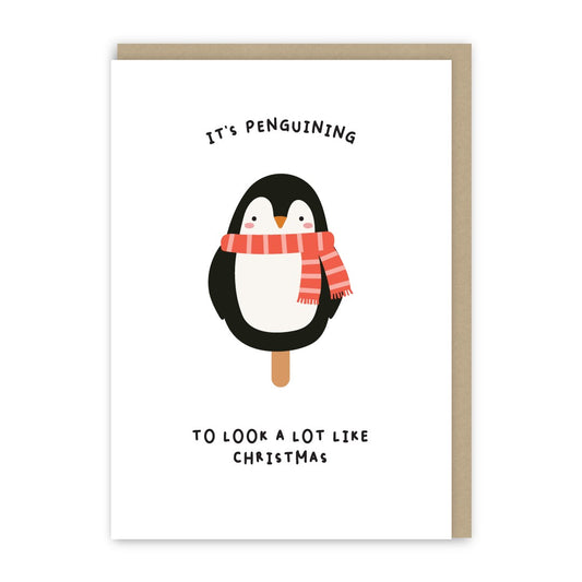 GC185-In Real Life-Penguin Icecream-Xmas Card-Cute Foods