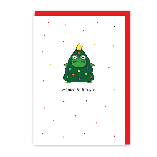 GC188-In Real Life-Tod - Merry & Bright-Xmas Card-Tod The Frog