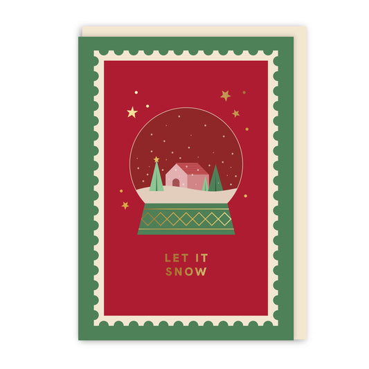 GC193-In Real Life-Merry Mail - Snow Globe-Xmas Card-The Merry Mail