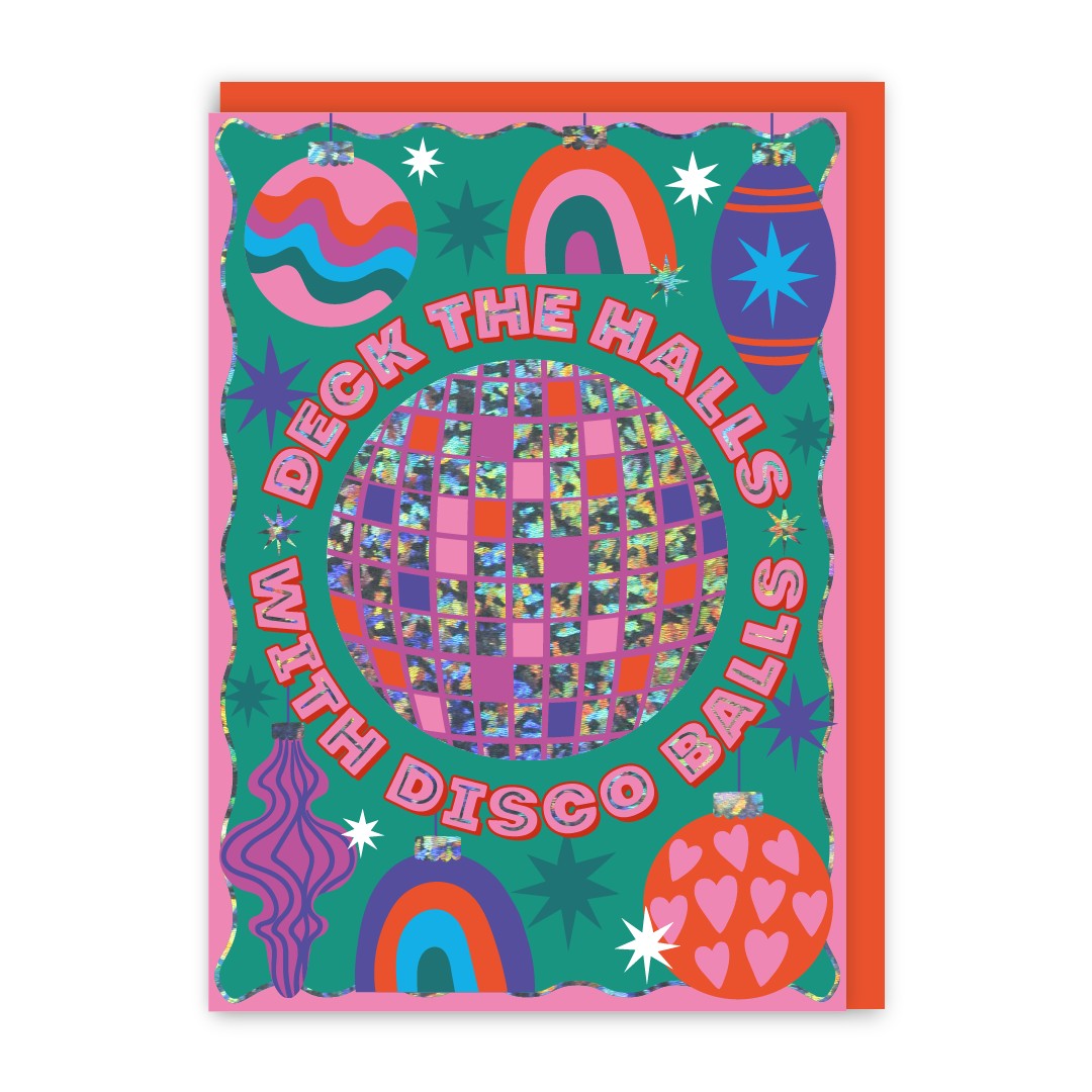 GC221-In Real Life-Deck The Halls Disco-Xmas Card-To The Disco!