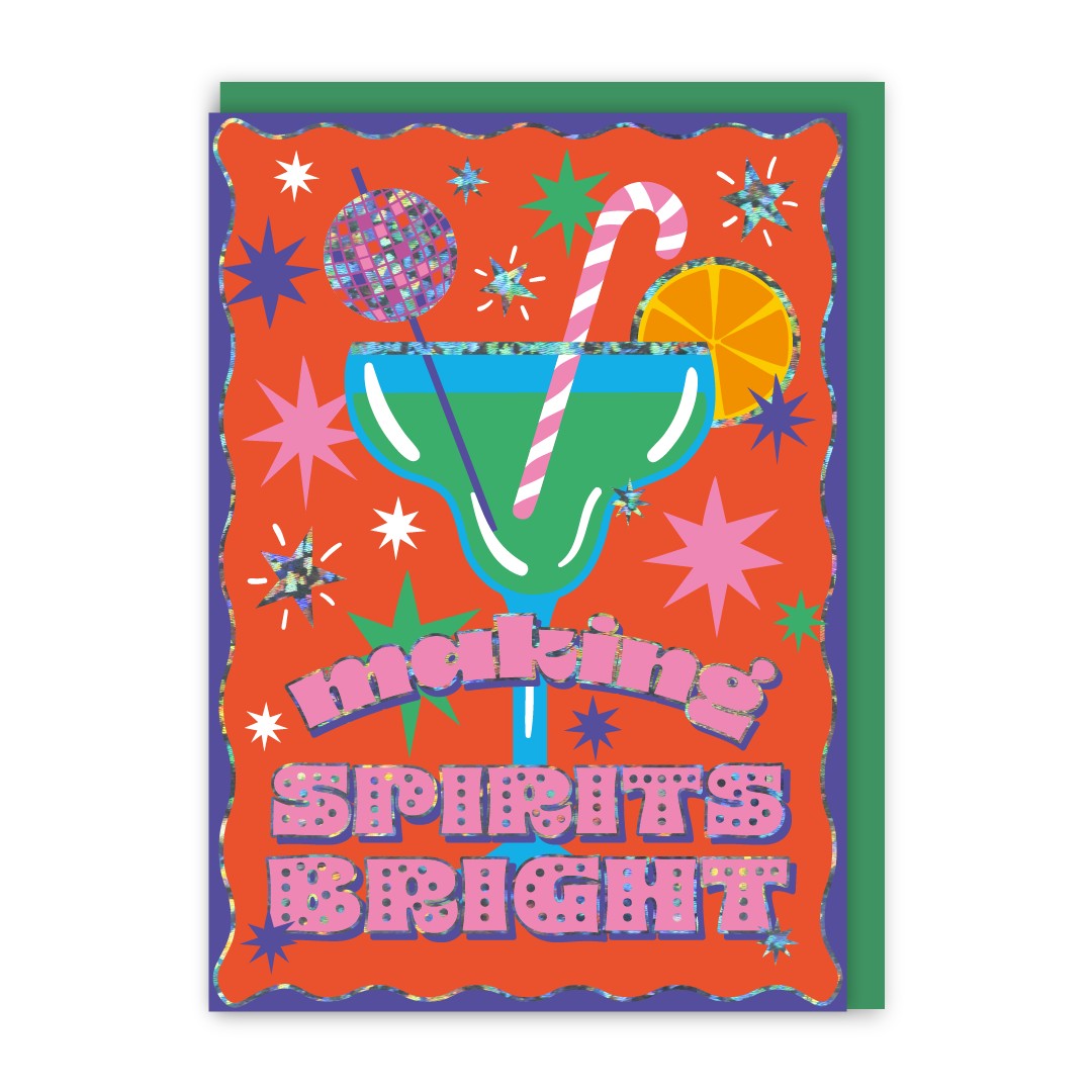 GC222-In Real Life-Making Spirits Bright-Xmas Card-To The Disco!