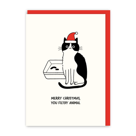 GC229-In Real Life-You Filthy Animal-Xmas Card-Cat People
