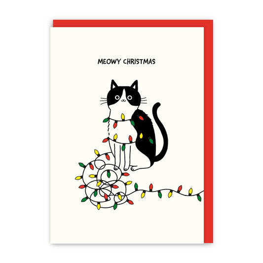GC232-In Real Life-Meowy Christmas Lights-Xmas Card-Cat People