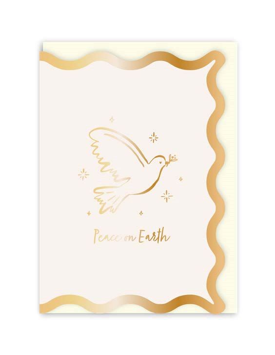 GC346-In Real Life-Peace On Earth Dove-Xmas Card-Merry And Bright