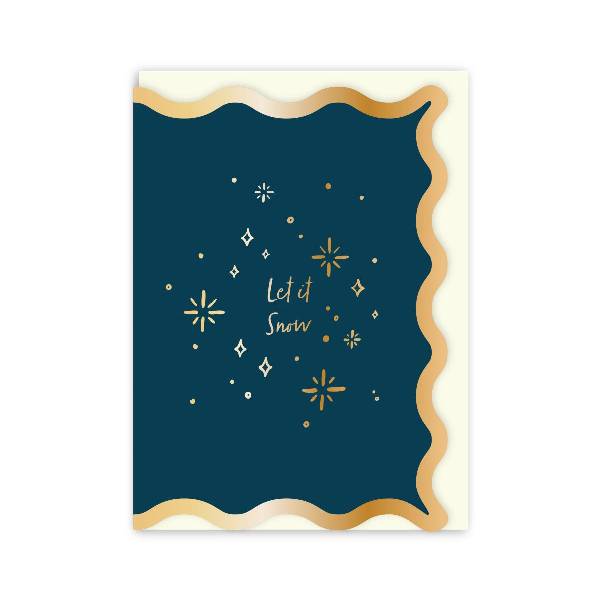 GC349-In Real Life-Let It Snow Snowflakes-Xmas Card-Merry And Bright